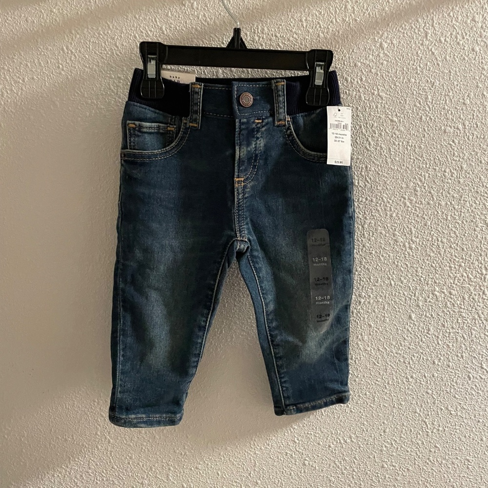 NWT Baby Gap jeans denim pants soft wear organic cotton 12-18 months